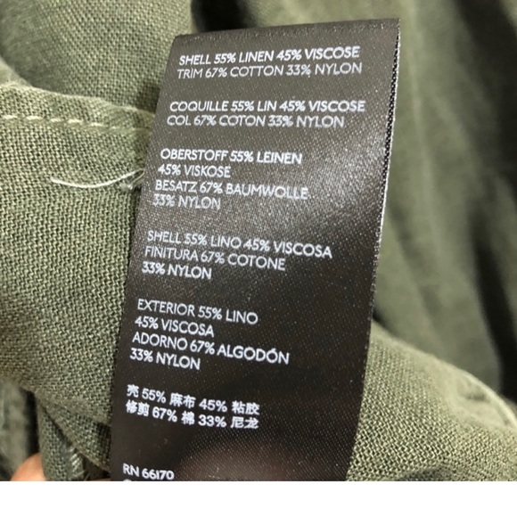 New with Tags! Free People Emilia military ruffle jacket, olive green, Small - Picture 5 of 8